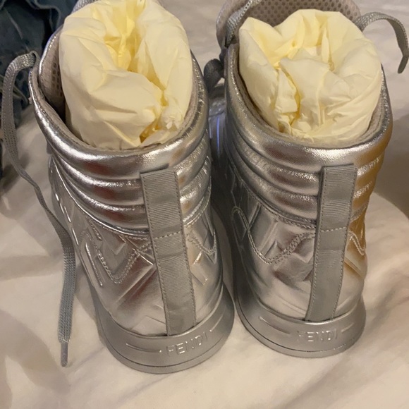 Fendi brand new silver hi-tops in box. - Picture 3 of 4